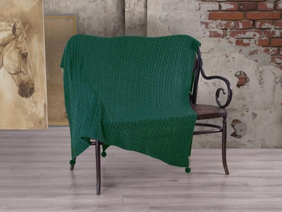 Knitwear Knitted Pattern Tomi Tv Blanket Emerald Green