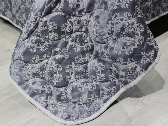 Canvas Quilted Double Bedspread Gray