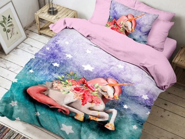 Unicorn Sisi Single Duvet Cover Set - Thumbnail