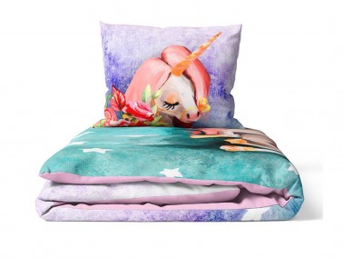 Unicorn Sisi Single Duvet Cover Set - Thumbnail