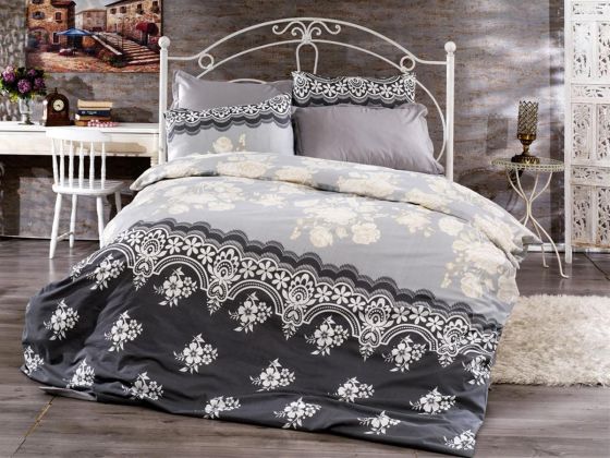 Valeri Single Duvet Cover Set Gray