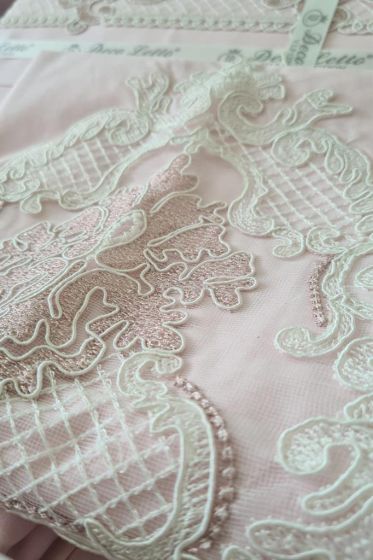 Valeria Cotton Duvet Cover Set with Blanket, Duvet Cover 200x220, Bedsheet 240x250, Blanket 220x220 Full Size, Double Pink