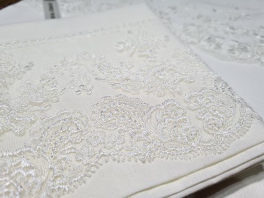 Vela Duvet Cover Set French Lace Cream - Thumbnail