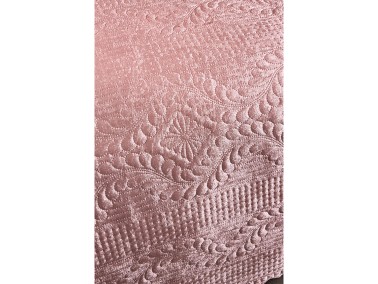 Velica Velvet Bedspread Set 2pcs, Coverlet 180x230, Pillowcase 50x70, Single Size, Queen, Pink - Thumbnail