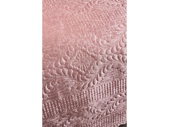 Velica Velvet Bedspread Set 2pcs, Coverlet 180x230, Pillowcase 50x70, Single Size, Queen, Pink