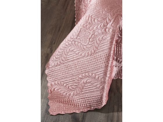 Velica Velvet Bedspread Set 2pcs, Coverlet 180x230, Pillowcase 50x70, Single Size, Queen, Pink