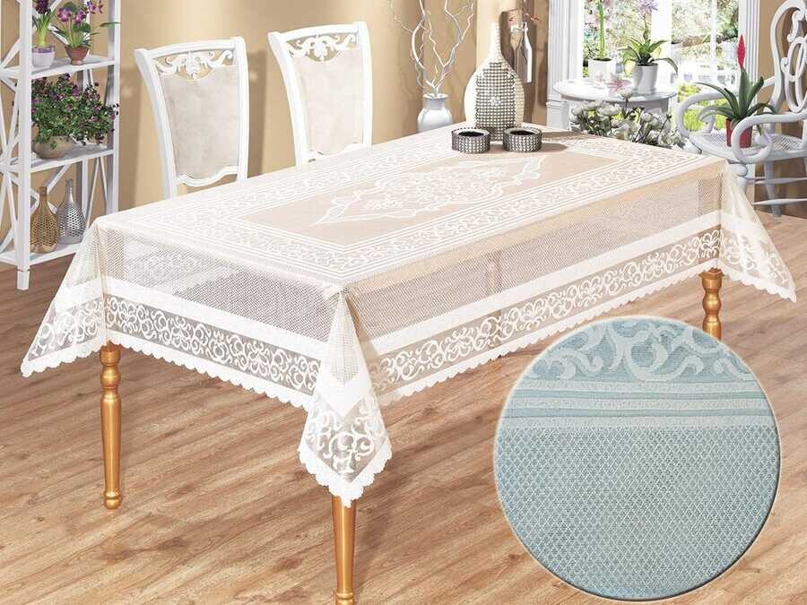 Dowry World - Venessi مفرش طاوله مزخرف لون تركواز Dowry World - Venessi مفرش طاوله مزخرف لون تركواز