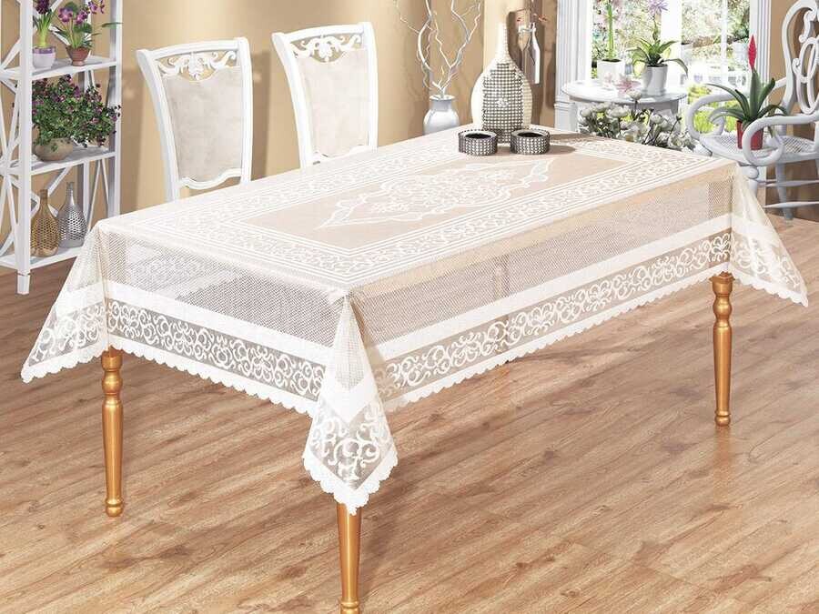 Dowry World - Venessi Knitted Panel Pattern Tablecloth Cream Dowry World - Venessi Knitted Panel Pattern Tablecloth Cream
