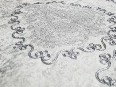 Verna Embroidered Velvet Prayer Rug 65x125 cm Cream - Thumbnail