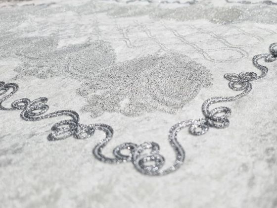Verna Embroidered Velvet Prayer Rug 65x125 cm Cream