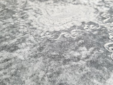 Verna Embroidered Velvet Prayer Rug 65x125 cm Grey - Thumbnail