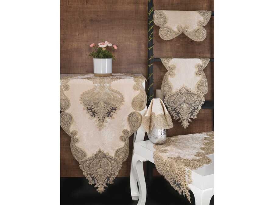 Verna Velvet Living Room Set 5 Pieces - Thumbnail