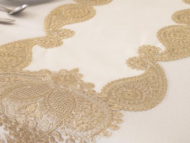 Verna Table Cloth 160x260 Cm 26 Pieces - Cream Gold - Thumbnail