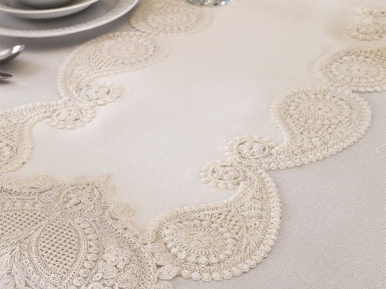 Verna Table Cloth 160x260 Cm 26 Pieces - Cream Cream
