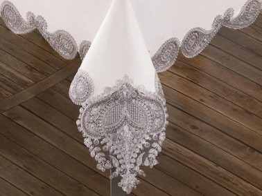 Verna Table Cloth 160x260 Cm 26 Pieces - Cream Silver - Thumbnail