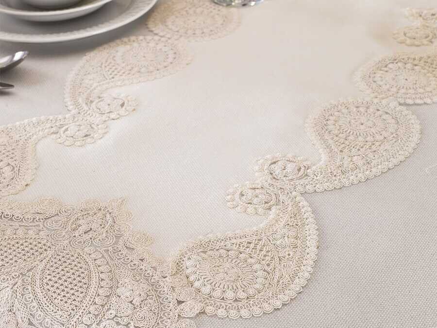 Verna Table Cloth 26 Pieces Cream Cream - Thumbnail