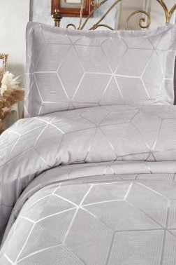 Verona Bedspread Set 3pcs, Coverlet 240x260, Pillowcase 50x70, Double Size, Gray - Thumbnail