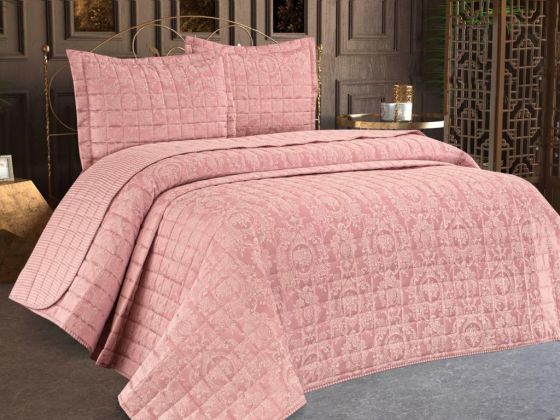 طقم غطاء سرير مزدوج - وردي Veronika 