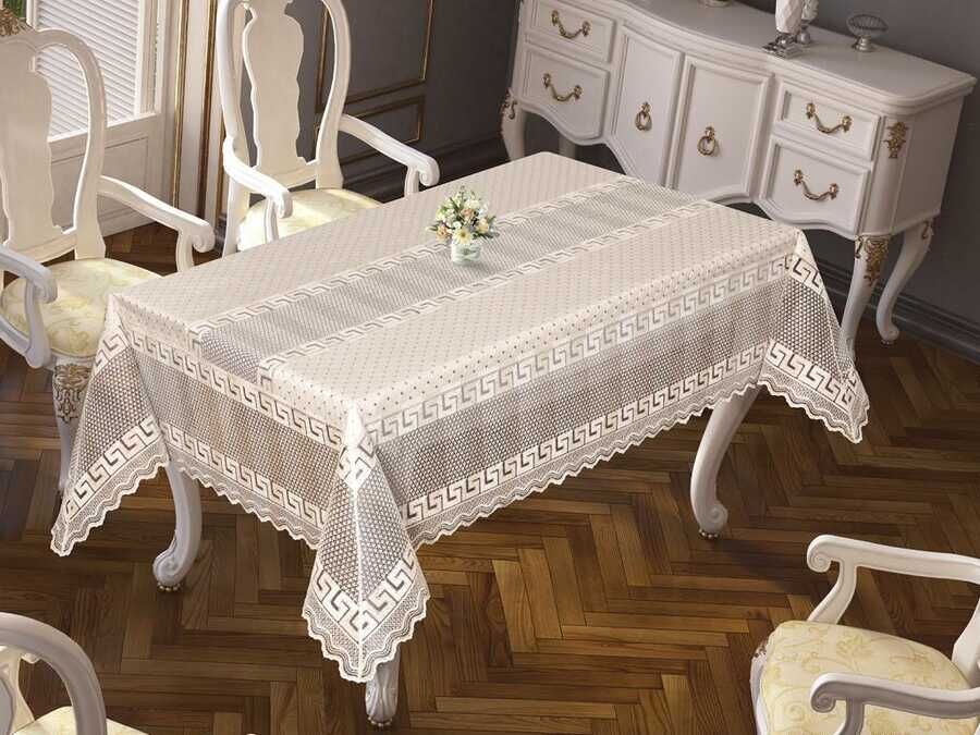 Versage Jacquard Table Cloth Cream 160x220 Cm
