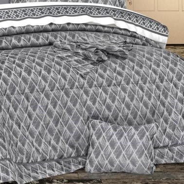 Victoria 11 Piece Fiber Filled Luxury Dowry Set Gray - Thumbnail