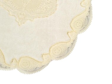 Vilma French Guipure 2 Pcs Bath Mat Set Cream Cream - Thumbnail