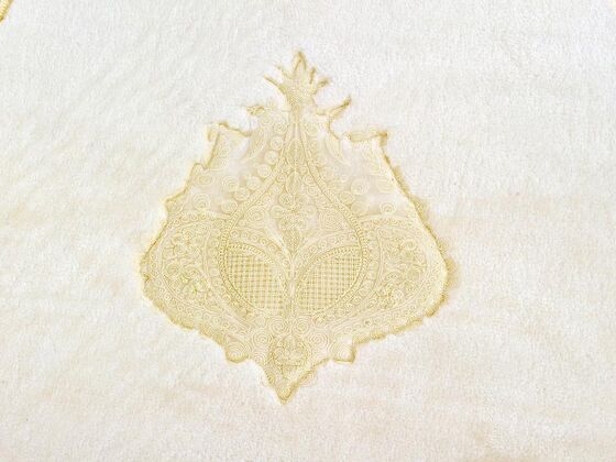 Vilma French Guipure 2 Pcs Bath Mat Set Cream Cream
