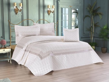 Violet Quilted Double Bedspread Navy Gray - Thumbnail