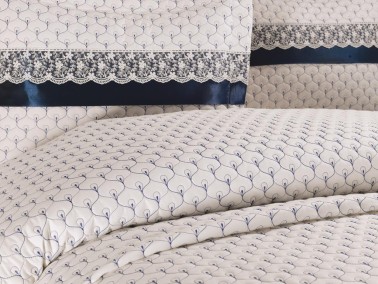 Violet Quilted Double Bedspread Navy Navy Blue - Thumbnail