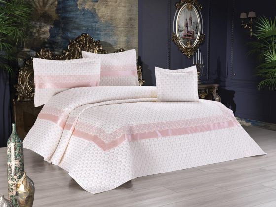 Violet Quilted Double Bedspread Navy Powder