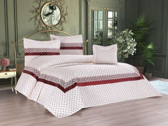 Violet Quilted Double Bedspread Claret Red