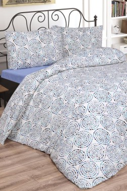 Vivi Bedding Set 3 Pcs, Duvet Cover, Bed Sheet, Pillowcase, Queen Size, Self Patterned, Wedding, Daily use Blue - Thumbnail