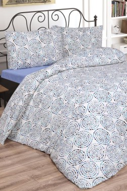 Vivi Bedding Set 4 Pcs, Duvet Cover, Bed Sheet, Pillowcase, Double Size, Self Patterned, Wedding, Daily use Blue - Thumbnail