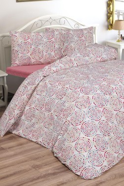 Vivi Bedding Set 4 Pcs, Duvet Cover, Bed Sheet, Pillowcase, Double Size, Self Patterned, Wedding, Daily use Red - Thumbnail
