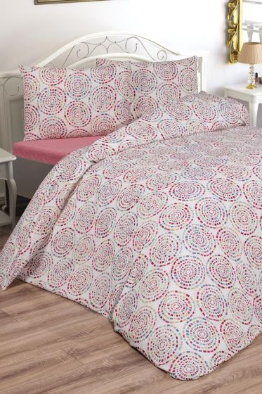 Vivi Bedding Set 4 Pcs, Duvet Cover, Bed Sheet, Pillowcase, Double Size, Self Patterned, Wedding, Daily use Red