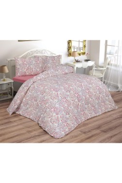 Vivi Bedding Set 4 Pcs, Duvet Cover, Bed Sheet, Pillowcase, Double Size, Self Patterned, Wedding, Daily use Red - Thumbnail