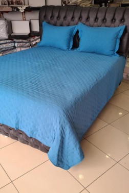 Washed Soft Double Size Bedding Set, Bedspread 240x260 with Pillowcase, Full Bed, Cotton-Polyester Fabric Full Bed Oil - Thumbnail