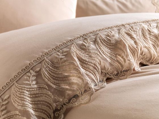 Wave Duvet Cover French Lace Cappucino