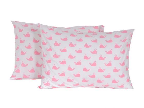 Whale 2 pcs Pillowcase Pink
