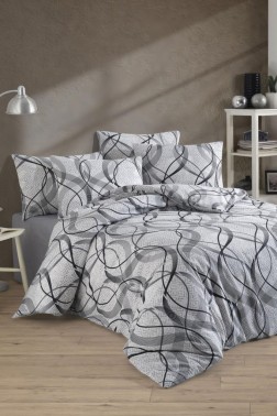 Yanko Bedding Set 4 Pcs, Duvet Cover, Bed Sheet, Pillowcase, Double Size, Self Patterned, Wedding, Daily use - Thumbnail