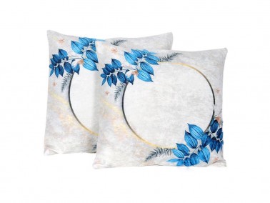 Yaprak Velvet Cushion's Cover 2 PCS - Turquoise - Thumbnail