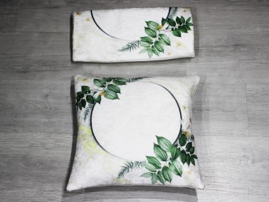 Yaprak Velvet Cushion's Cover 2 PCS - Green - Thumbnail