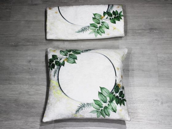 Yaprak Velvet Cushion's Cover 2 PCS - Green