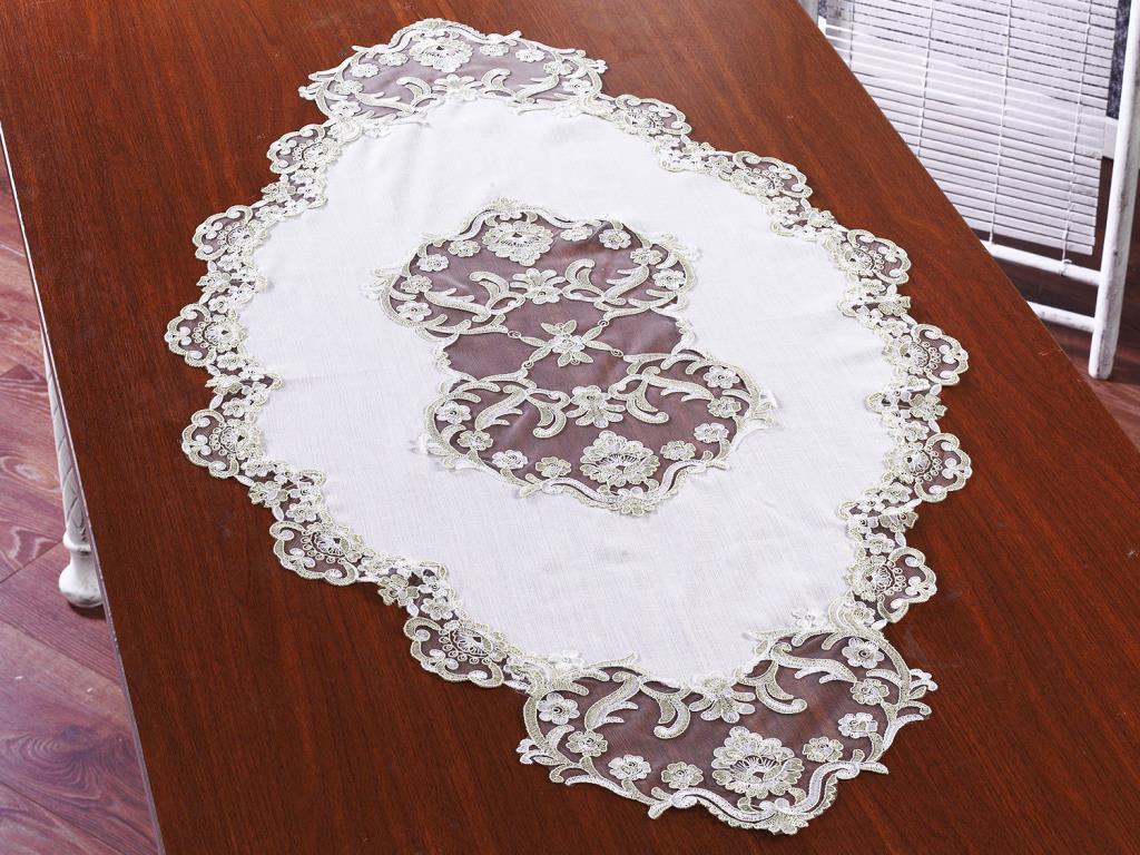 Jasmine Oval Runner Ecru Gold