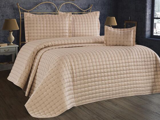 Yıldız Double Quilted Bedspread Cappucino