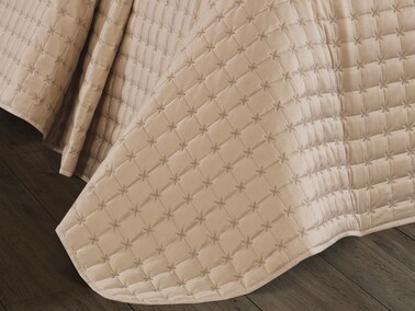 Yıldız Double Quilted Bedspread Cappucino - Thumbnail