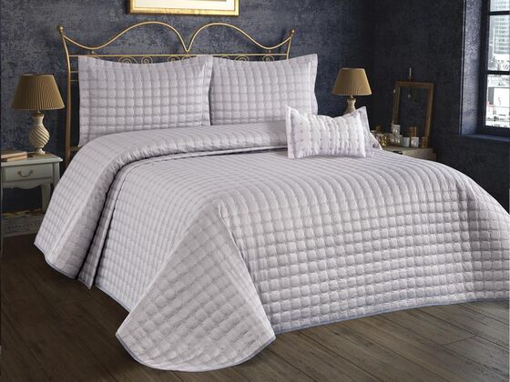 Yıldız Double Quilted Bedspread Gray