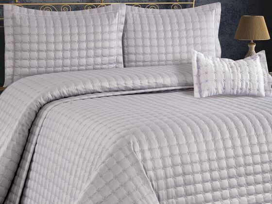 Yıldız Double Quilted Bedspread Gray