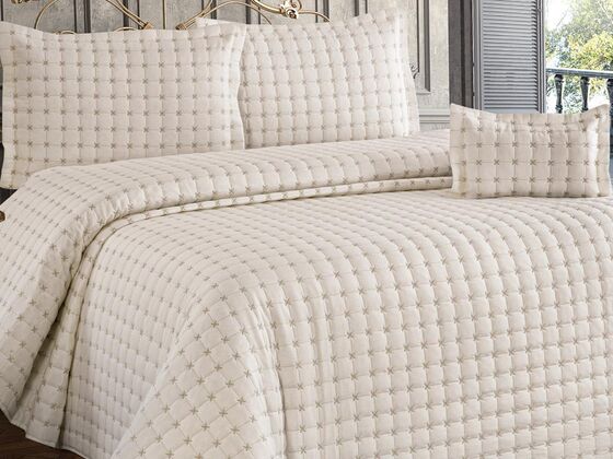 Yıldız Double Quilted Bedspread Cream