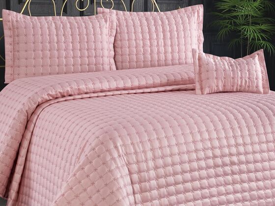 Yıldız Double Quilted Bedspread Powder