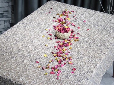 Yıldız Kordone Single Table Cloth Cappucino - Thumbnail